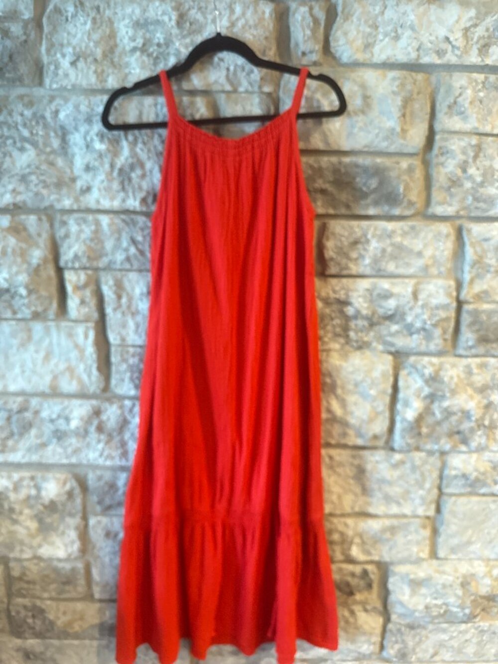 Red Waffle Dress - Size: S (fits as Size M)